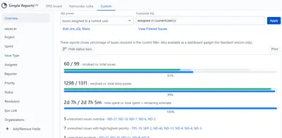 Simple Reports Lite - Free Reports & Charts for Jira for Atlassian — screenshot