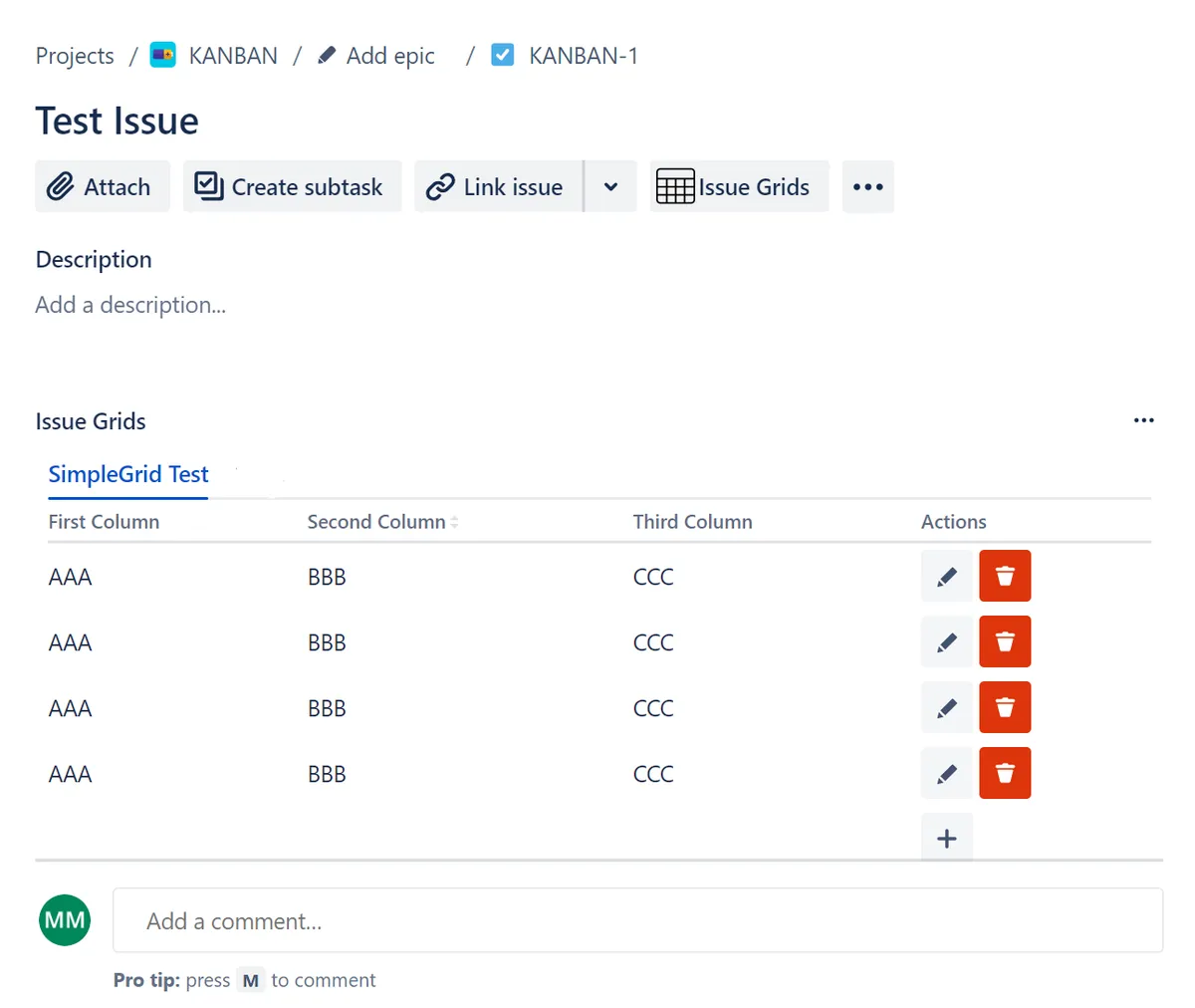 SimpleGrid — screenshot from the Atlassian Marketplace listing