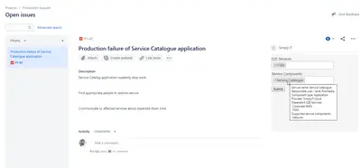 SIMPLYIT Service Catalog Connector for Atlassian — screenshot