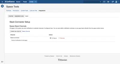 Slack Connector for Confluence for Atlassian — screenshot