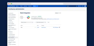 Slack for Confluence Data Center (official) for Atlassian — screenshot