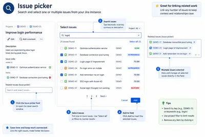 Smart Issue Picker for Atlassian — screenshot