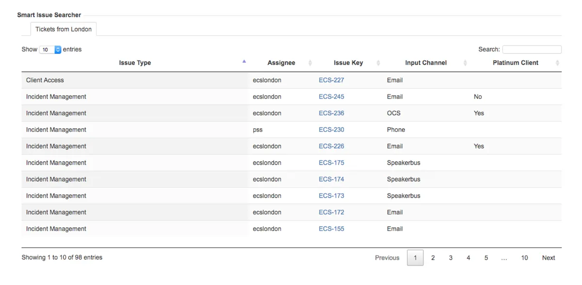 Smart Issue Searcher — screenshot from the Atlassian Marketplace listing