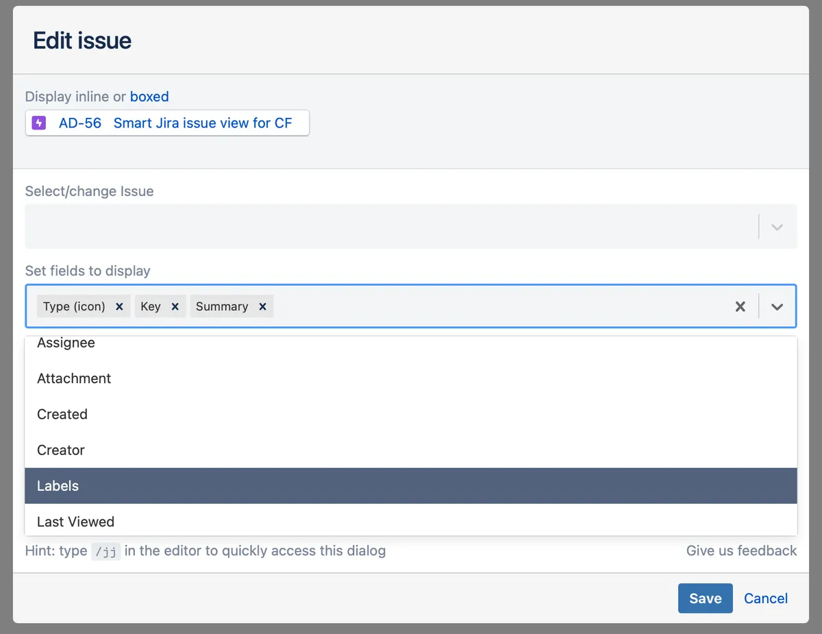 Smart issue view for Confluence — screenshot from the Atlassian Marketplace listing