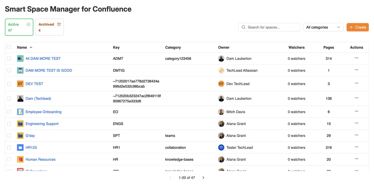 Smart Space Manager for Confluence — screenshot from the Atlassian Marketplace listing