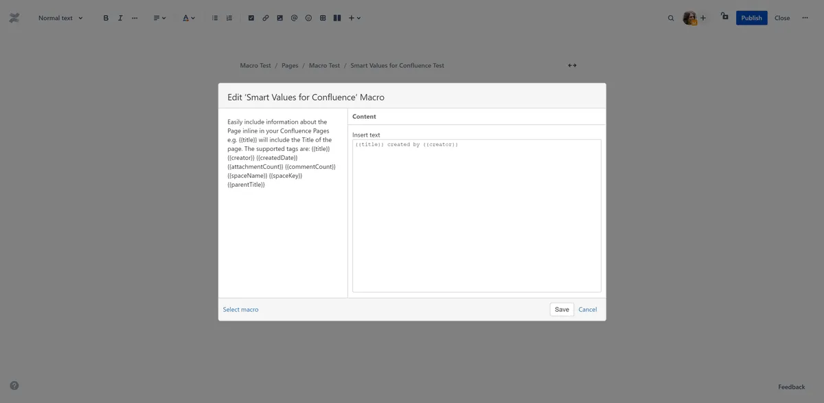 Smart Values for Confluence — screenshot from the Atlassian Marketplace listing