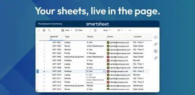 Smartsheet for Confluence (Tables, Gantt, Sheets & Roadmap) for Atlassian — screenshot