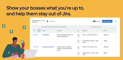 Snapshots of Jira Data into Confluence for Atlassian — screenshot