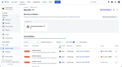 Snyk Security in Jira Cloud for Atlassian — screenshot