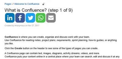 Social Share for Confluence for Atlassian — screenshot