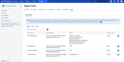 Space Fields for Confluence for Atlassian — screenshot