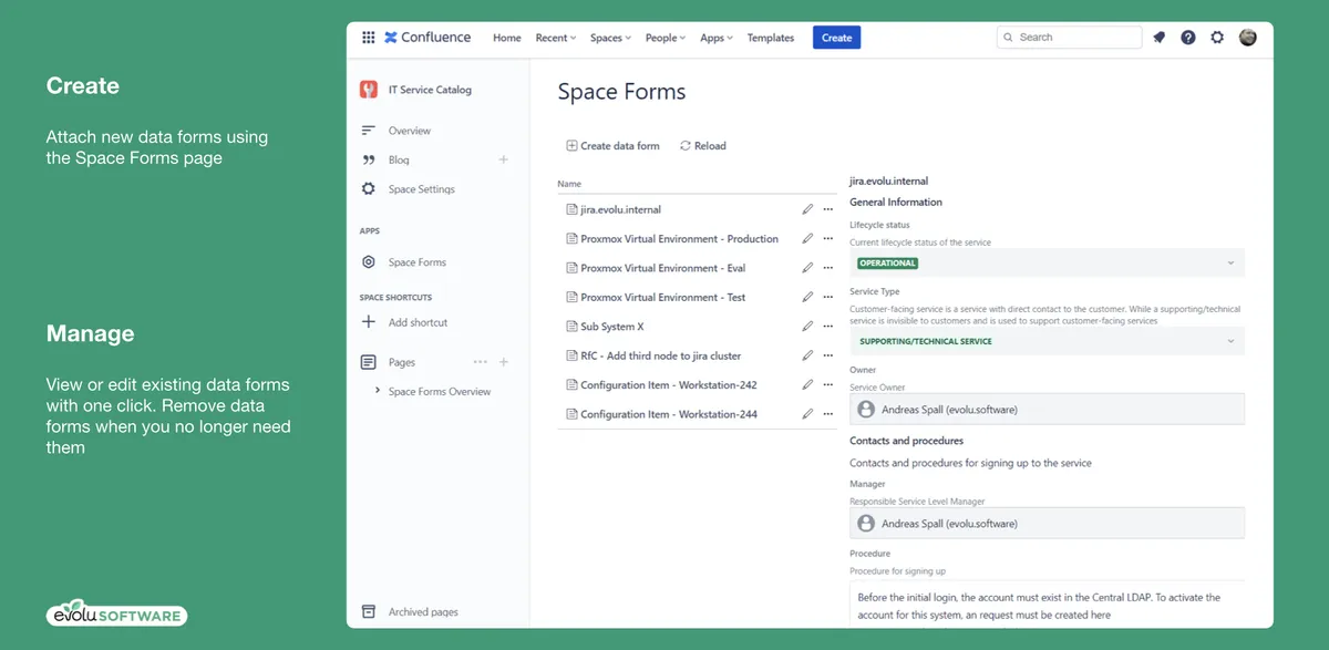 Space Forms — screenshot from the Atlassian Marketplace listing