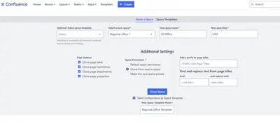 Space Templates for Confluence for Atlassian — screenshot