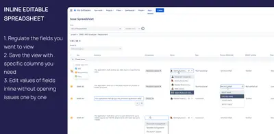 Spreadsheet Issue Field Editor for Atlassian — screenshot