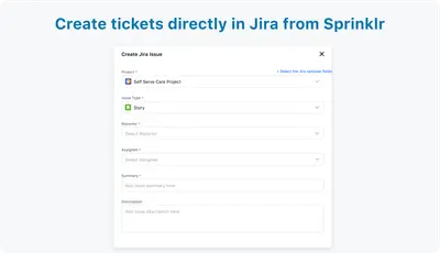 Sprinklr for Jira for Atlassian — screenshot