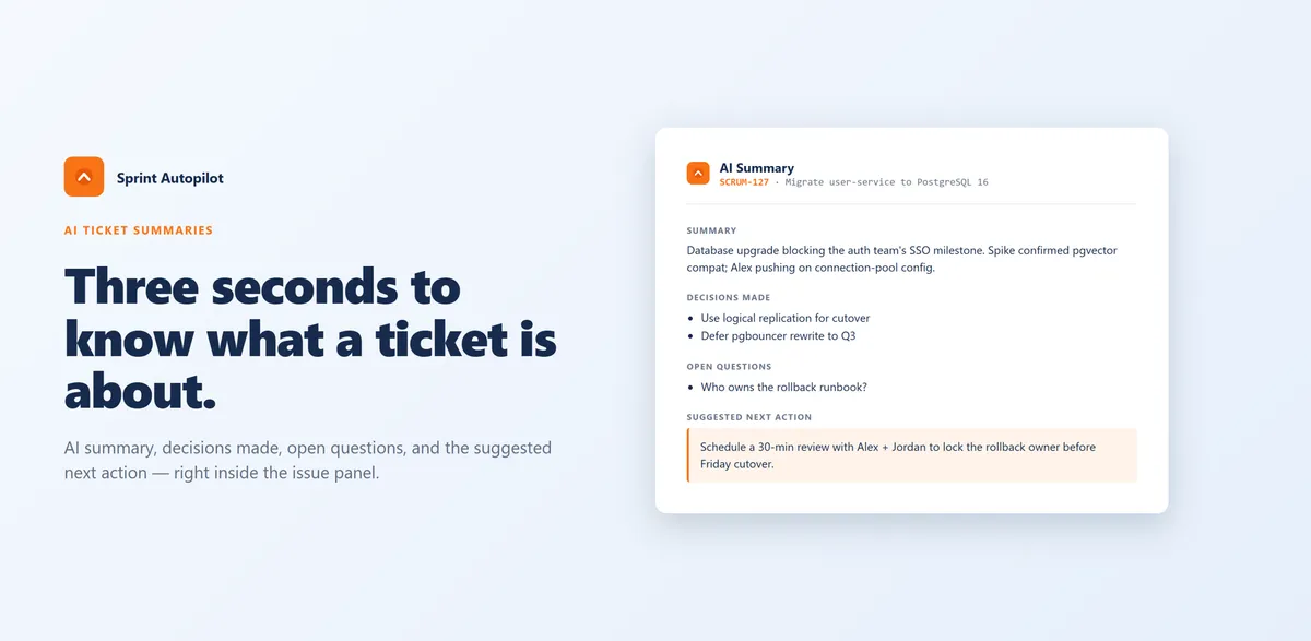 Sprint Autopilot — screenshot from the Atlassian Marketplace listing