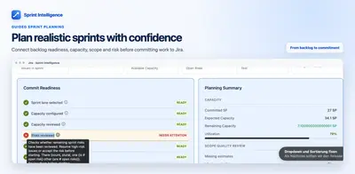 Sprint Intelligence – Plan, Track & Improve for Atlassian — screenshot