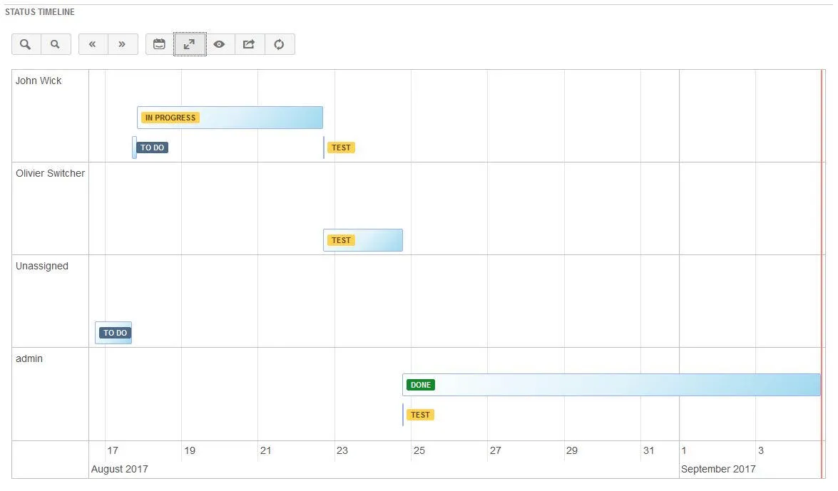 Status History — screenshot from the Atlassian Marketplace listing