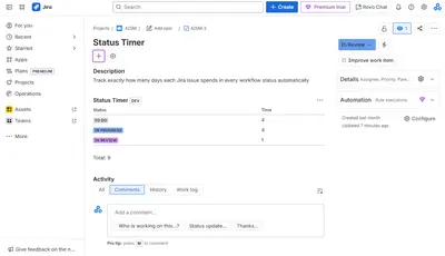 Status Time for Atlassian — screenshot