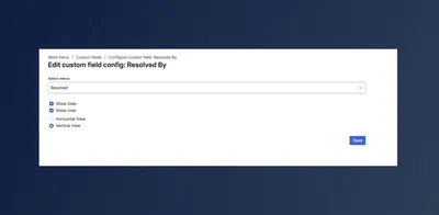 Status Update User Custom Field for Atlassian — screenshot