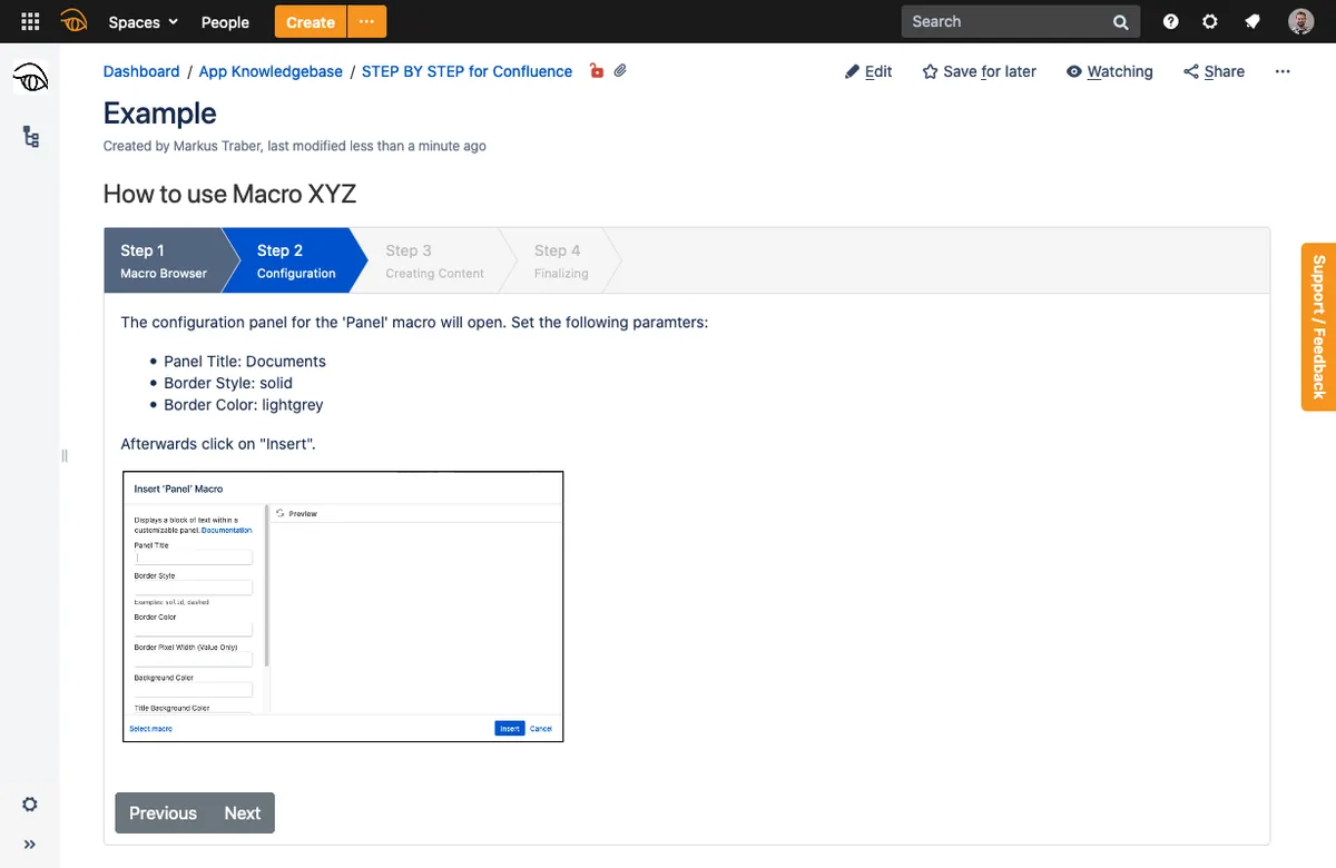 STEP BY STEP for Confluence — screenshot from the Atlassian Marketplace listing