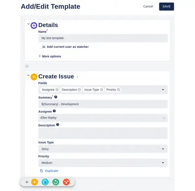 STM Issue Templates (auto & manual create/update/transition) for Atlassian — screenshot