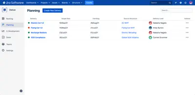 Structure.Deliver by Tempo - Agile Project Forecasting for Atlassian — screenshot
