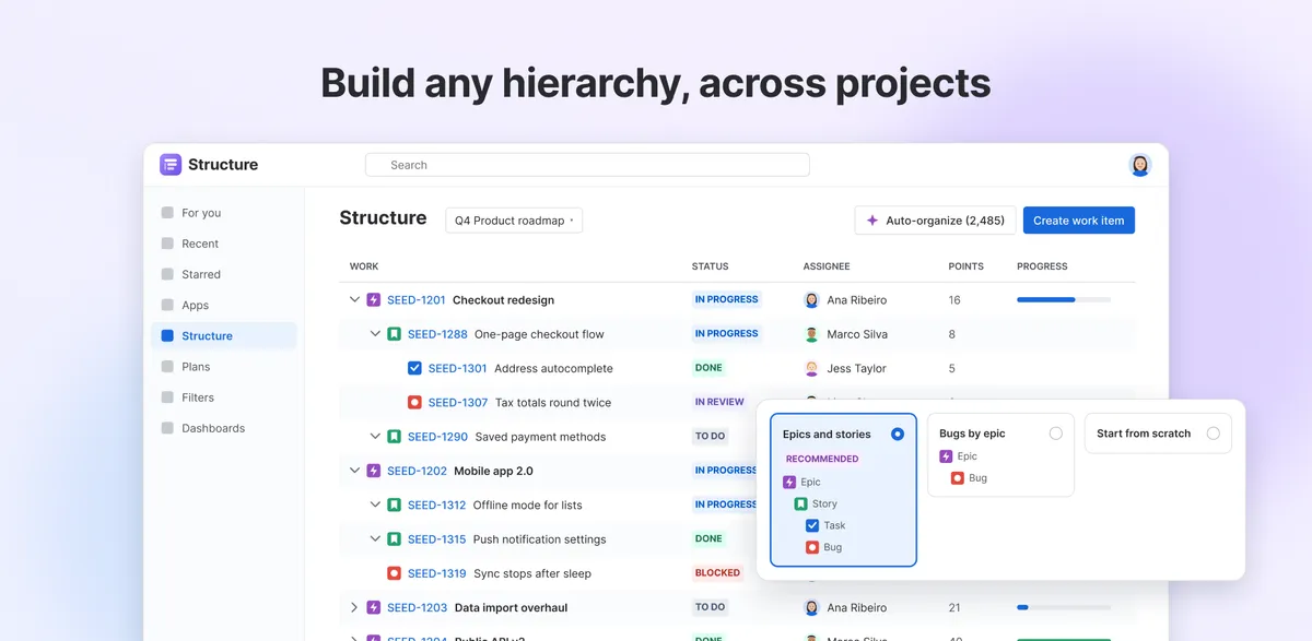 Structure — screenshot from the Atlassian Marketplace listing