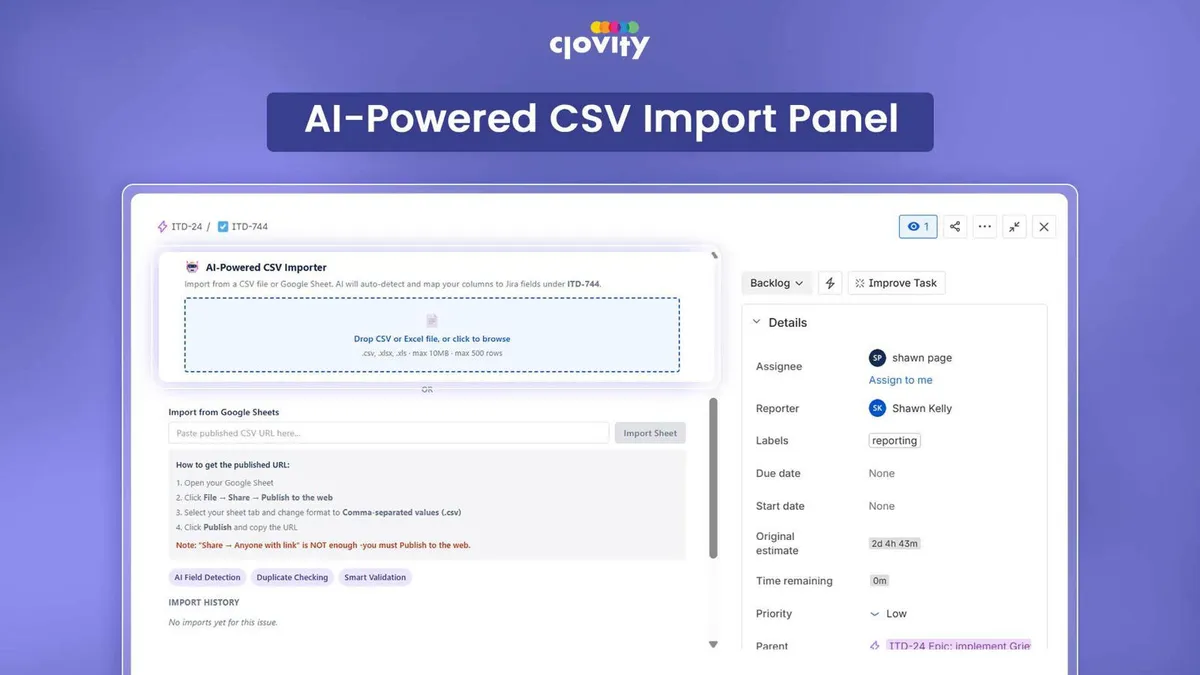 Subtask Importer — screenshot from the Atlassian Marketplace listing