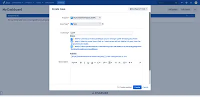 Summary Suggestions: Issues and Articles for Atlassian — screenshot