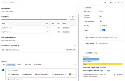 SumoTime for Atlassian — screenshot
