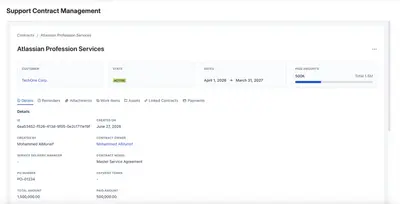 Support Contract Management for Atlassian — screenshot