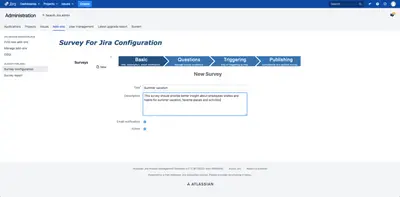 Survey For Jira for Atlassian — screenshot