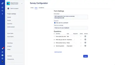 Surveys for Jira - Jira Customer Surveys for Atlassian — screenshot
