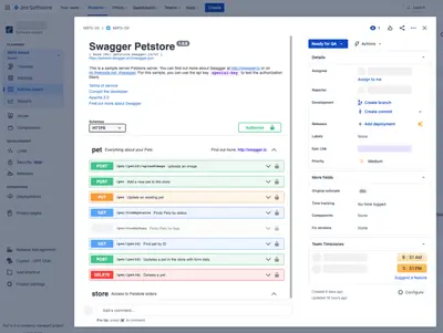Swagger UI Viewer for Jira (OpenAPI integration) for Atlassian — screenshot