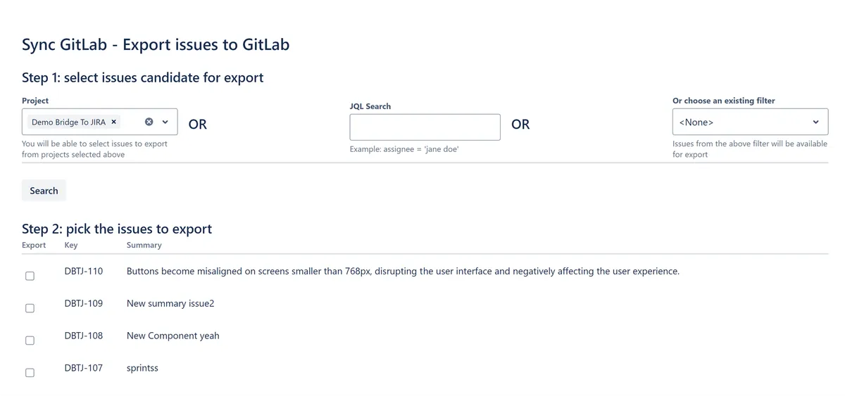 Sync Gitlab — screenshot from the Atlassian Marketplace listing