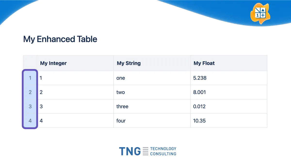 Table Enhancer for Confluence — screenshot from the Atlassian Marketplace listing