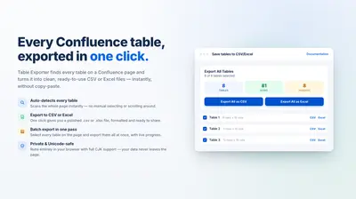 Table Export Pro for Confluence for Atlassian — screenshot