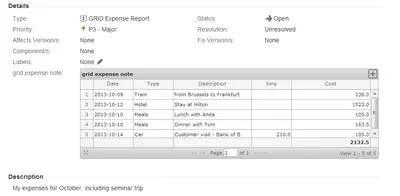 Table Grid Editor [Legacy Version] for Atlassian — screenshot