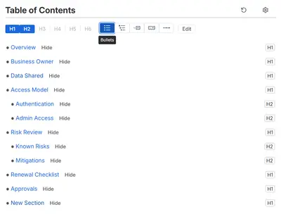 Table Of Contents Wizard for Atlassian — screenshot