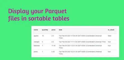 Table View Powered by Apache Parquet for Atlassian — screenshot