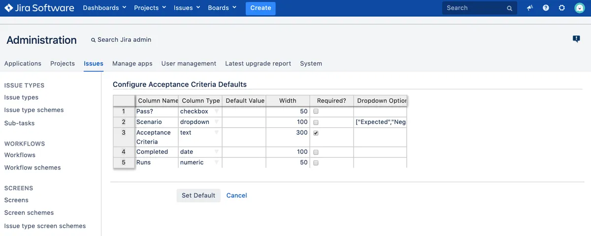 Tables for Jira — screenshot from the Atlassian Marketplace listing