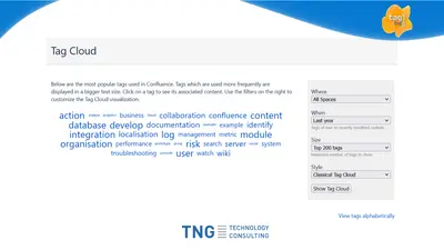 Tag Cloud for Confluence for Atlassian — screenshot