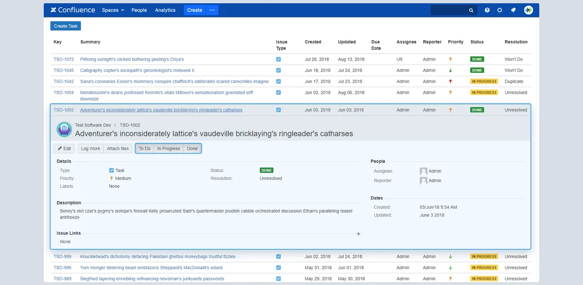 Task Manager for Confluence — screenshot from the Atlassian Marketplace listing