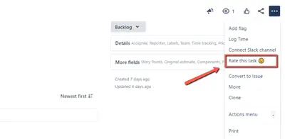 Task Rating for Atlassian — screenshot