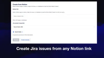 TaskPort - Notion Issue Creator for Jira for Atlassian — screenshot