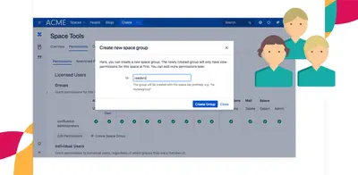Team Admin - Space Group Management for Confluence for Atlassian — screenshot