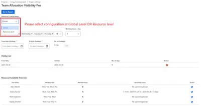 Team Allocation Visibility Pro for Atlassian — screenshot
