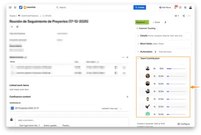 Team Contribution for Jira for Atlassian — screenshot