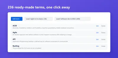 Team Glossary for Confluence for Atlassian — screenshot